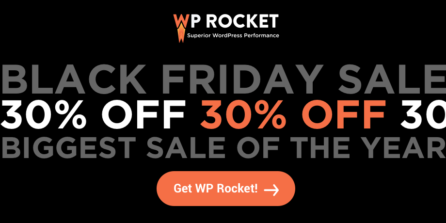 WP Rocket Black Friday - WordPress Caching Plugin