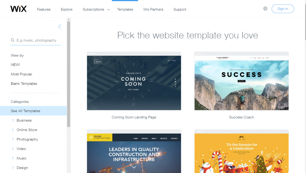 Wix-templates