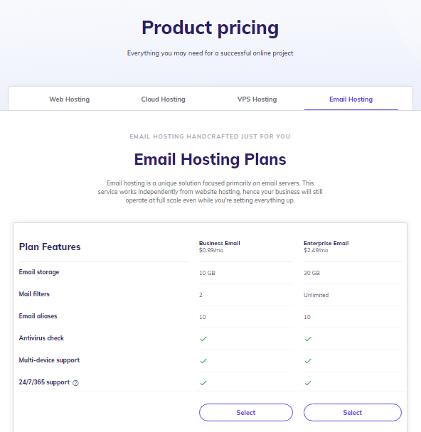 email hosting