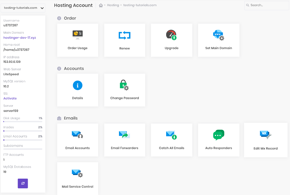 hostinger-panel
